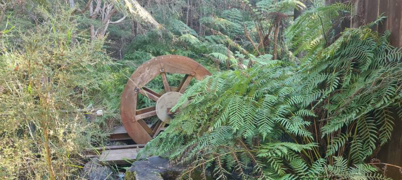 Days Gone By water wheel taken on 14th August Kurth Kiln  Gembrook - Bunyip Day Trip